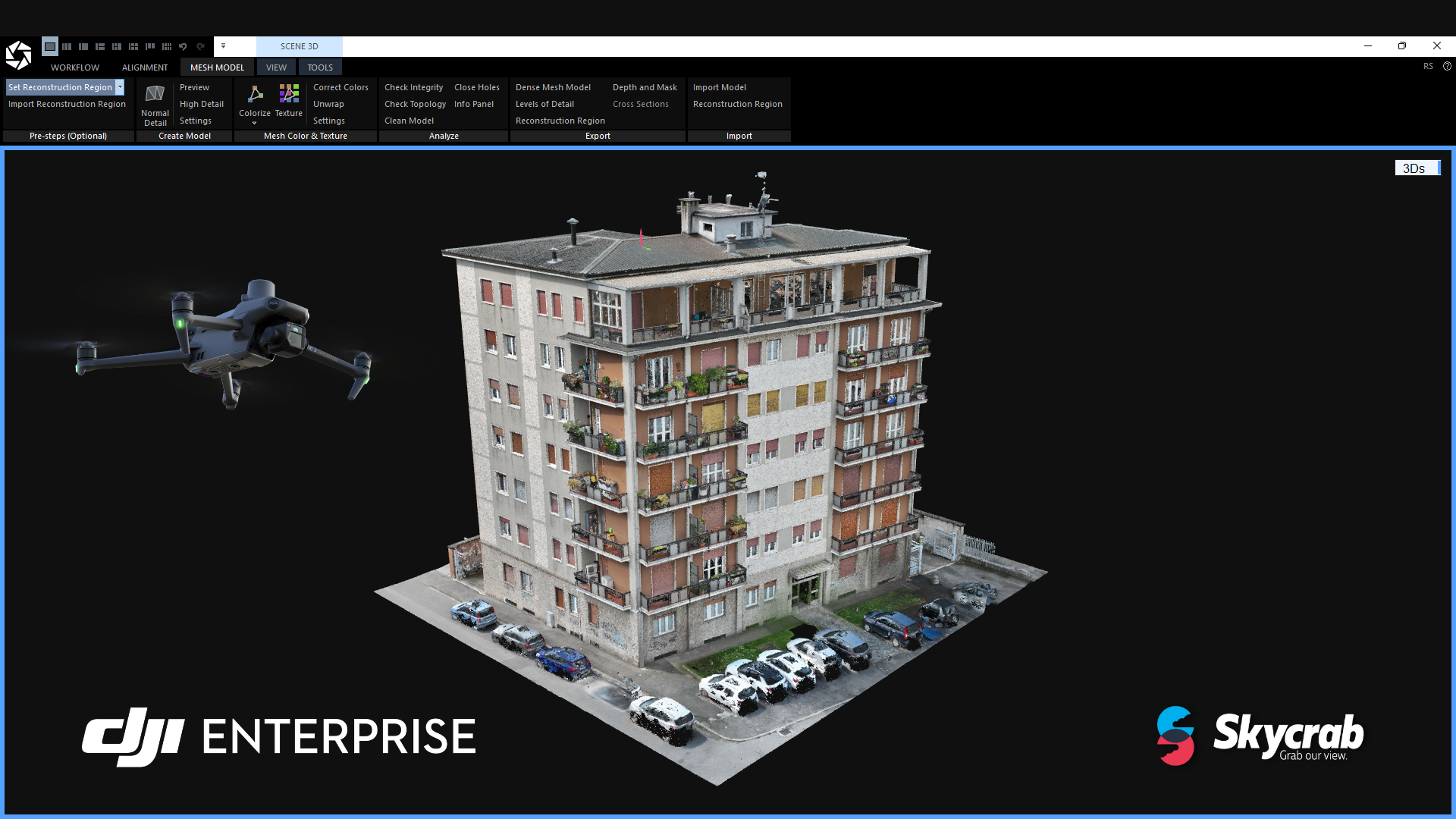 Rilievo 3D integrato con drone e laser scanner per la ricostruzione BIM di un condominio