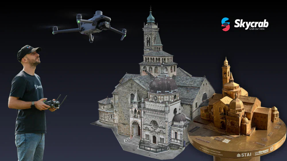 Rilievo 3D con drone per la valorizzazione del patrimonio culturale di Bergamo